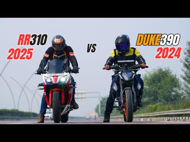 2024 KTM DUKE 390 3rd GEN VS 2025 TVS APACHE RR310 DRAGRACE