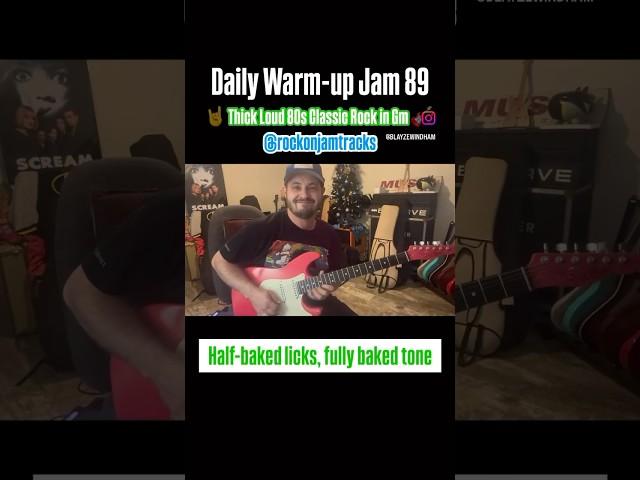 Daily Warm-up Jam 89 (80s Rock Gm) @rockonjamtracks #stblues #rockguitar #shredguitar #guitar