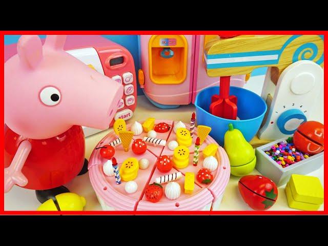 Peppa pig Pretend Playing & Baking Cake Kitchen Toys for Kids!