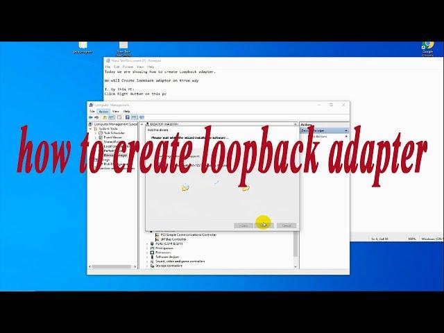 how to create loopback adapter in windows 10