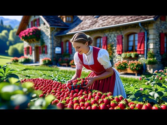Strawberry Picking In Swiss FarmhouseSwitzerland Countryside _ Rikon im Tösstal