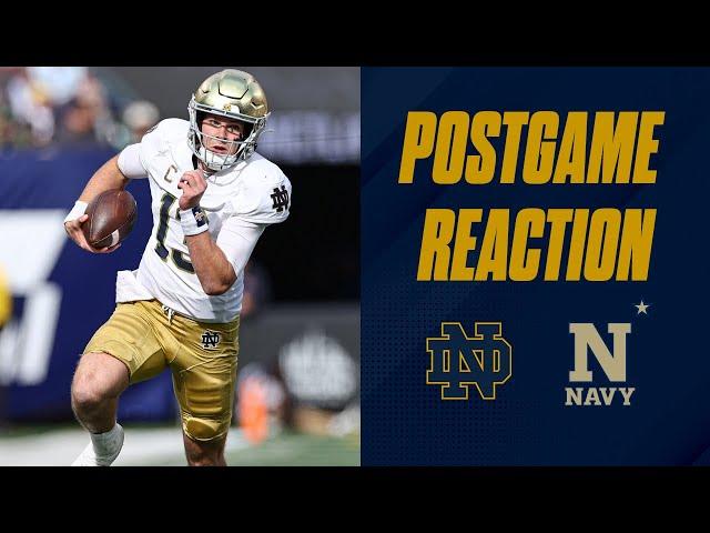 Notre Dame football vs. Navy Midshipmen postgame reaction show | Blowout win for the Irish!