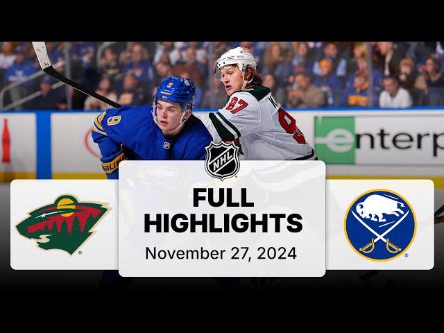 NHL Highlights | Wild vs. Sabres | November 27, 2024