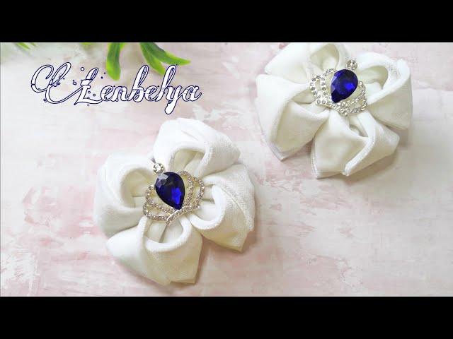 Бантики из бархатной ленты 4см. Ribbon bows 