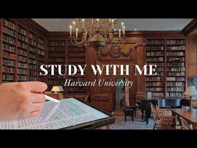 1.5 hour study with me at harvard university ️ cozy library