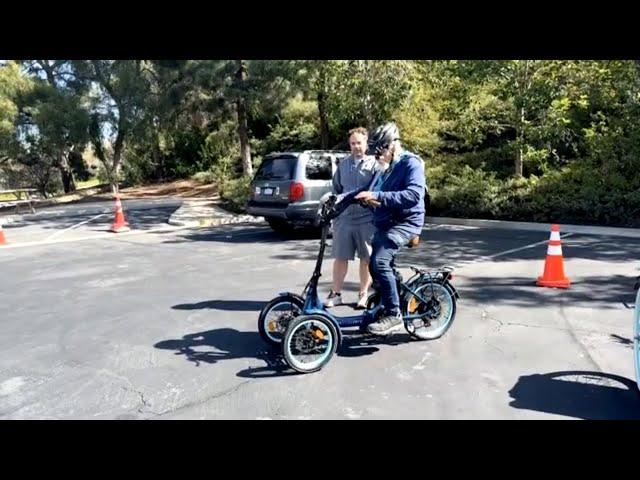 Is a Reverse Electric Trike More Stable?  This Senior Over 70 Takes Ride on Incredible Tadpole Trike