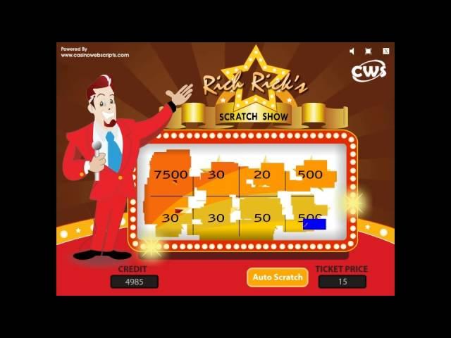 CasinoWebScripts Rich Rick Scratch Show Game