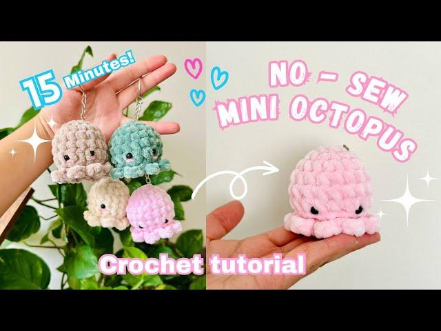 EASY beginner friendly crochet tutorial - How to crochet a mini octopus in 15 MINUTES  (no - sew)