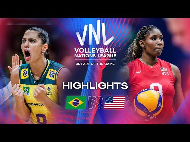  BRA vs.  USA - Highlights | Week 1 | Women's VNL 2024