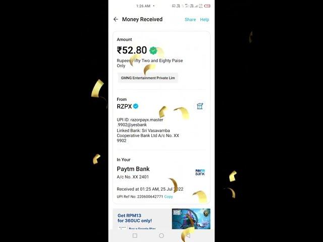  instant 50 rs paytm cash withdrawal  | Live proof | earn app #shorts