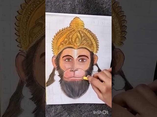 Hanuman ji drawing part - 2 | jai bajrang bali | oil pastel... #hanuman #satisfying #shorts