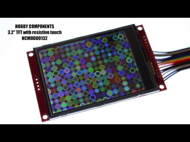 Hobby Components 3.2" TFT Module Demonstrating HCDisplay Library