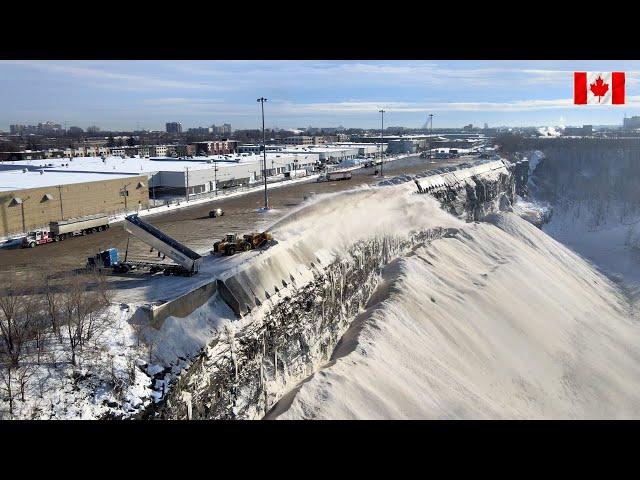 The BIGGEST snow dump site in Montreal,Quebec,Canada/How snow dump in Canada️️