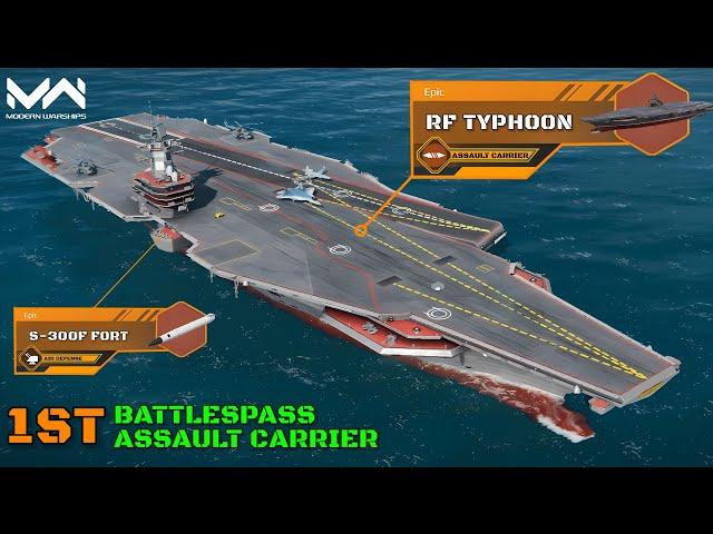 December Battlepass Free Ship! RF Typhoon Assault Carrier Gameplay | Modern Warships Alpha Test