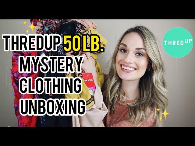 HUGE 50 lb. Mystery Box Unboxing - Thredup Bulk Mixed Clothing to Resell on Poshmark for Profit $$$