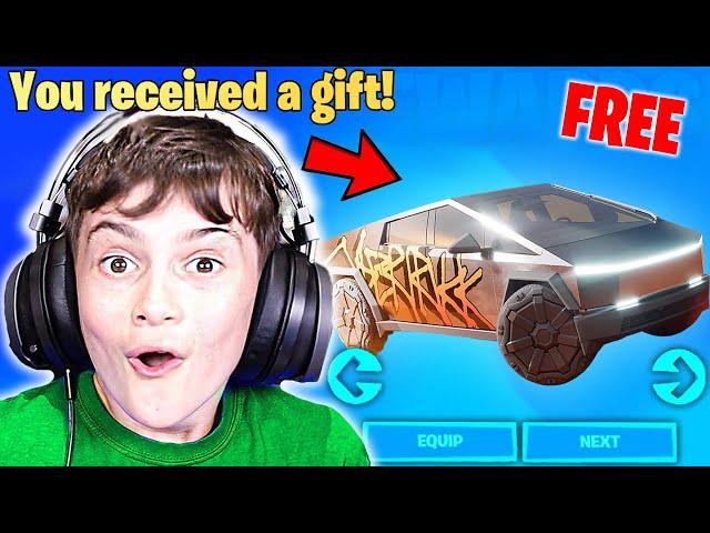 Gifting Little Bro *NEW* Cybertruck! (FREE)