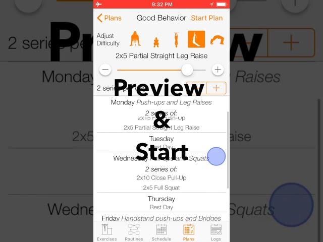 Calisthenics Mastery iOS [TUTORIAL] Start a Plan
