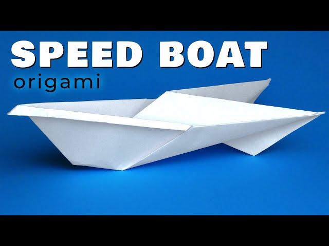 Paper Speedboat Origami. How to make paper boat easy origami tutorial