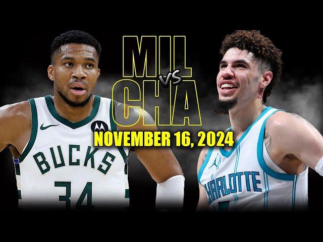 Milwaukee Bucks vs Charlotte Hornets Full Game Highlights - November 16, 2024 | 2024-25 NBA Season