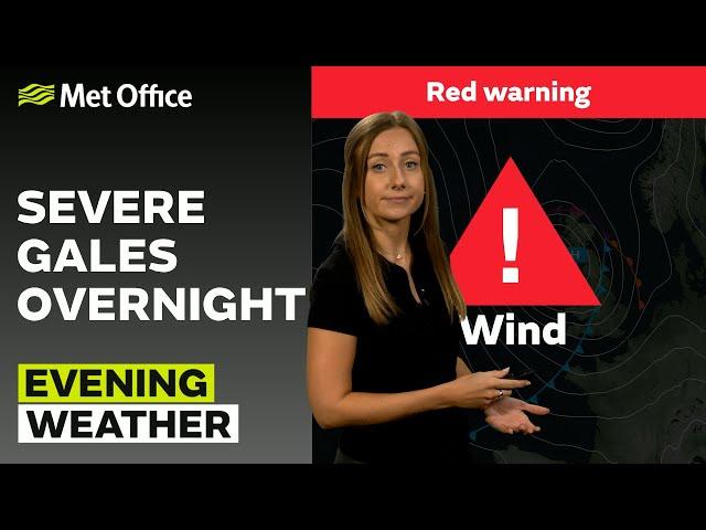 06/12/2024 - Storm Darragh causing disruption -  Evening Weather Forecast UK – Met Office Weather