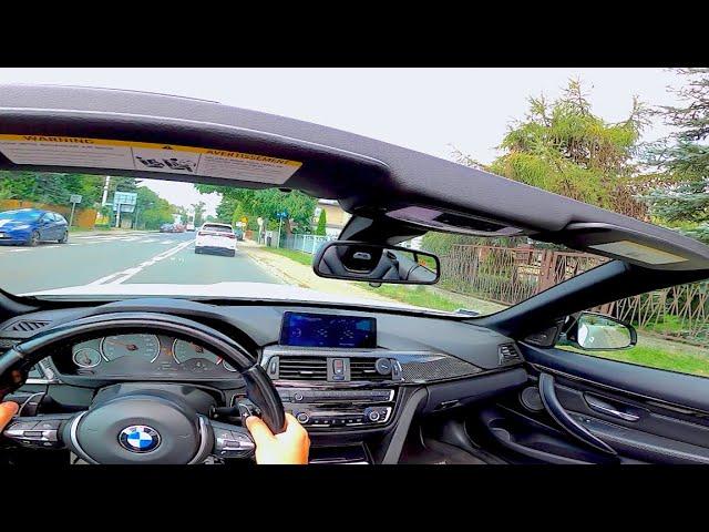 2015 BMW M4 F82 Cabrio Top Down 450 HP POV Test Drive custom exhaust sound powerslide acceleraction