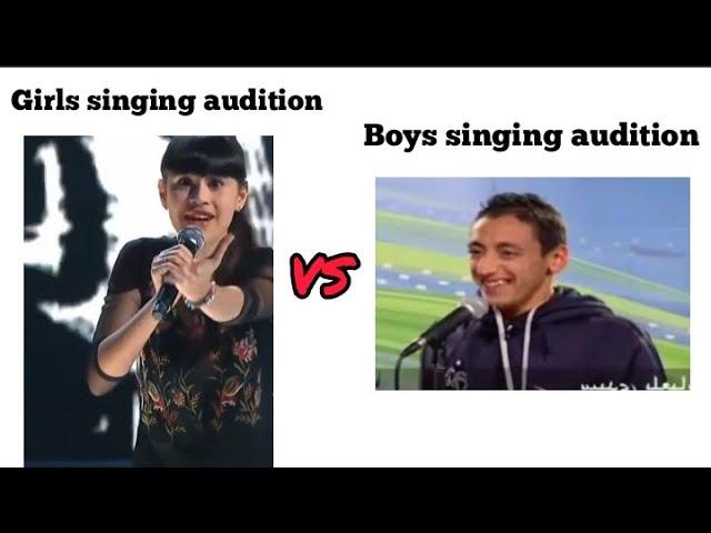 Girls singing in audition VS Boys singing in audition  || MG edits || #girlsvsboysmemes