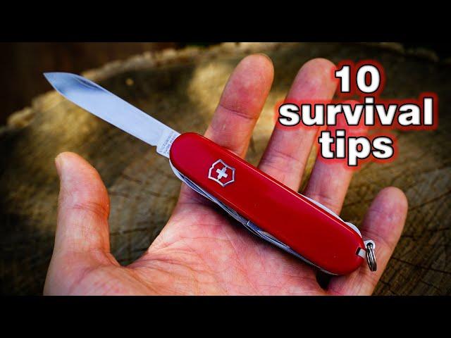 10 Wilderness Survival Tips with Swiss Army Knife | Bushcraft Skills