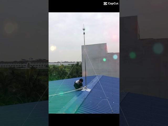 Làm chống sét cho Nhà hàng Nhớ Xứ - Hải Phòng bằng kim thu sét Orion ESE15 bán kính 64M #chongset