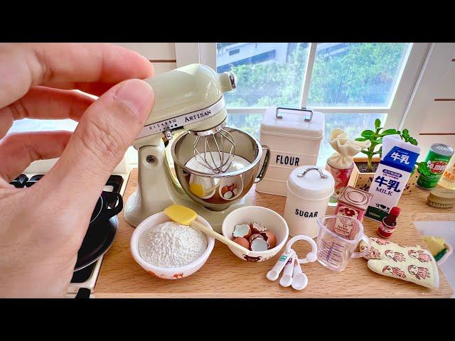 Making Birthday Cake in Re-Ment Mini Kitchen | Toy Food Miniatures Cooking |  ASMR