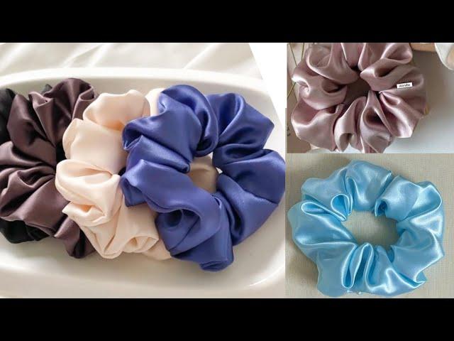 DIY Satin Silk Scrunchies | How to make scrunchies for sale | DIY Large scrunchies #scrunchies #diy