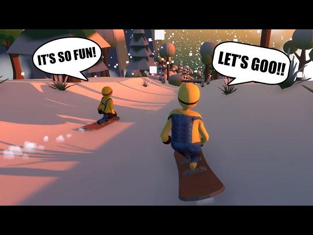 MINIONS RACING AT SKI RESORT in HUMAN FALL FLAT