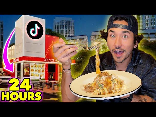 Eating at VIRAL TikTok Restaurants For 24 Hours...