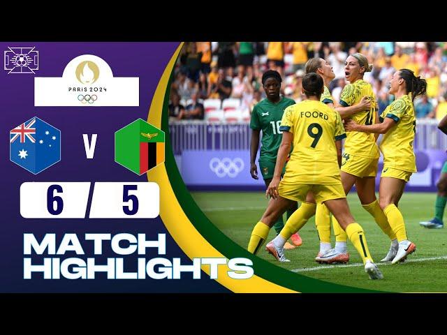 Australia vs Zambia | 6-5 | Women's Football | Paris 2024 Highlights | zambia vs australia