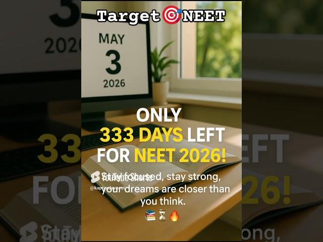 Days left for neet.#NEET2026 #Countdown #DreamBig #FutureDoctor