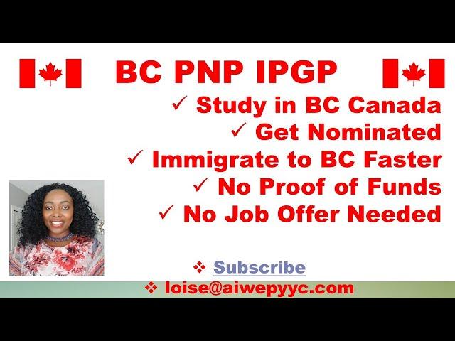 BC PNP International Post Graduate Program - British Columbia Canada Faster Immigration: