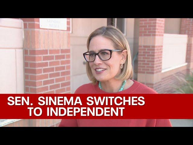 Kyrsten Sinema speaks after leaving Democratic Party, registering as independent