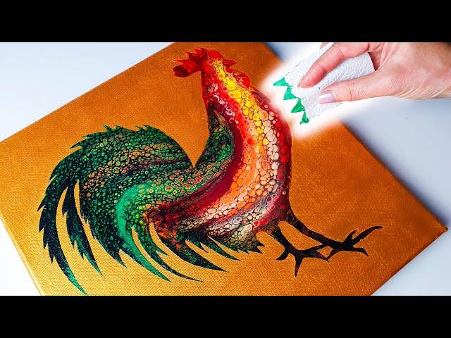 Ok... WHAT?? EASY Autumn CHICKEN POURING ART!! Fun Techniques for Anyone | AB Creative Tutorial