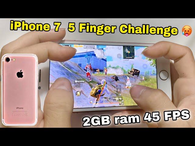 OMG  iPhone 7 2gb ram 4.7 inches Challenge me 5 Finger  Faster 45 FPS vs Squad | Pubg Mobile