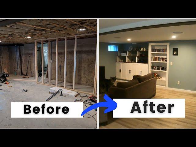 Complete Basement Renovation Time Lapse: 1 Year Remodel Start to Finish