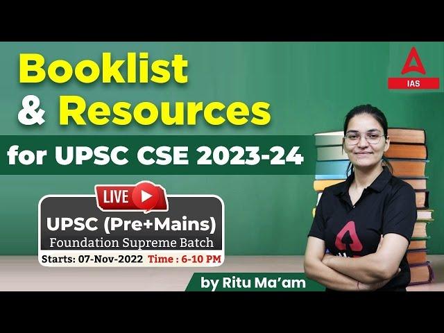 UPSC 2023 | Booklist And Resource For UPSC CSE 2023-24 By Ritu Mam