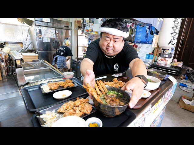 A man who runs an udon shop with his mother in rural Fukuoka