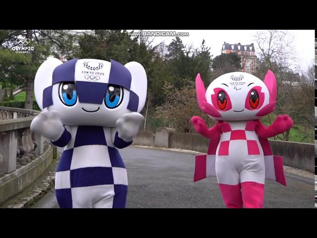 Miraitowa and Someity mascots visit Paris (HD)