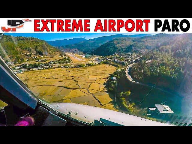 EXTREME AIRPORT Paro Bhutan | Takeoff & Landing in Cockpit Airbus A319