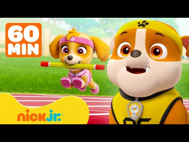 Rubble Competes In Sports Day! w/ PAW Patrol Skye & Chase | 1 Hour Compilation | Rubble & Crew