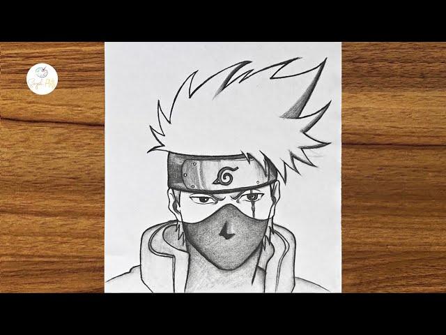 Kakashi Hatake drawing step by step | Anime drawing step by step | Easy drawing ideas for beginners