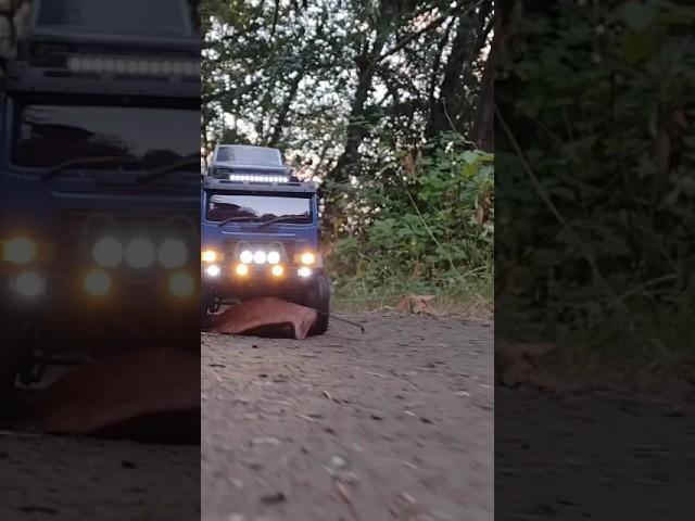 HOBBY PLUS CR18 P ARTKOS SHOWING OFF ITS LIGHTS WHILE HAULING ON THE TRAIL WITH THE FMS  HUMMER EV !