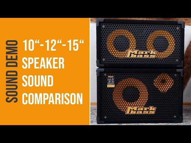 10", 12", 15" Bass Speaker Sound Comparison - Sound Demo (no talking)