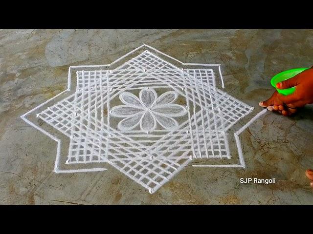 Puratasi madham Rangoli  simple padi kolam  Friday muggulu