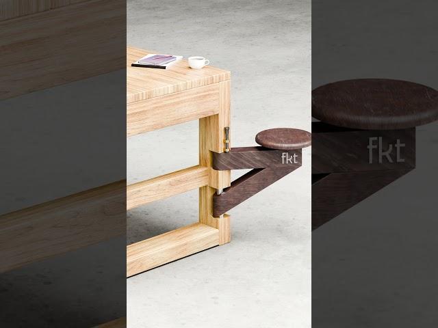 Attached Fold-in Wooden Stool Concept