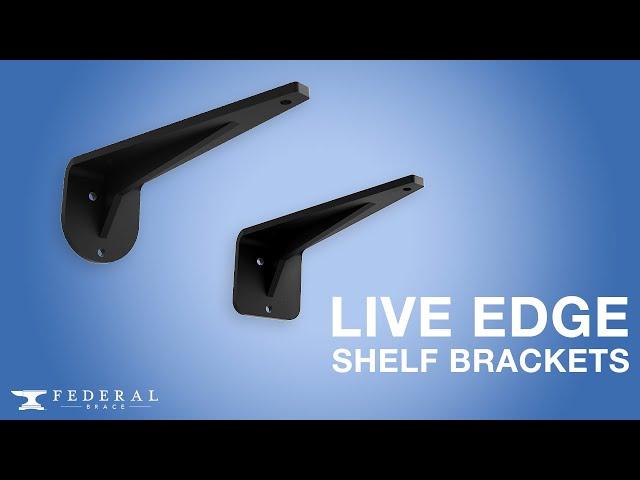 Live Edge Maple Shelf Brackets | DIY Unfinished Maple Shelf with Modern Brackets by Federal Brace™